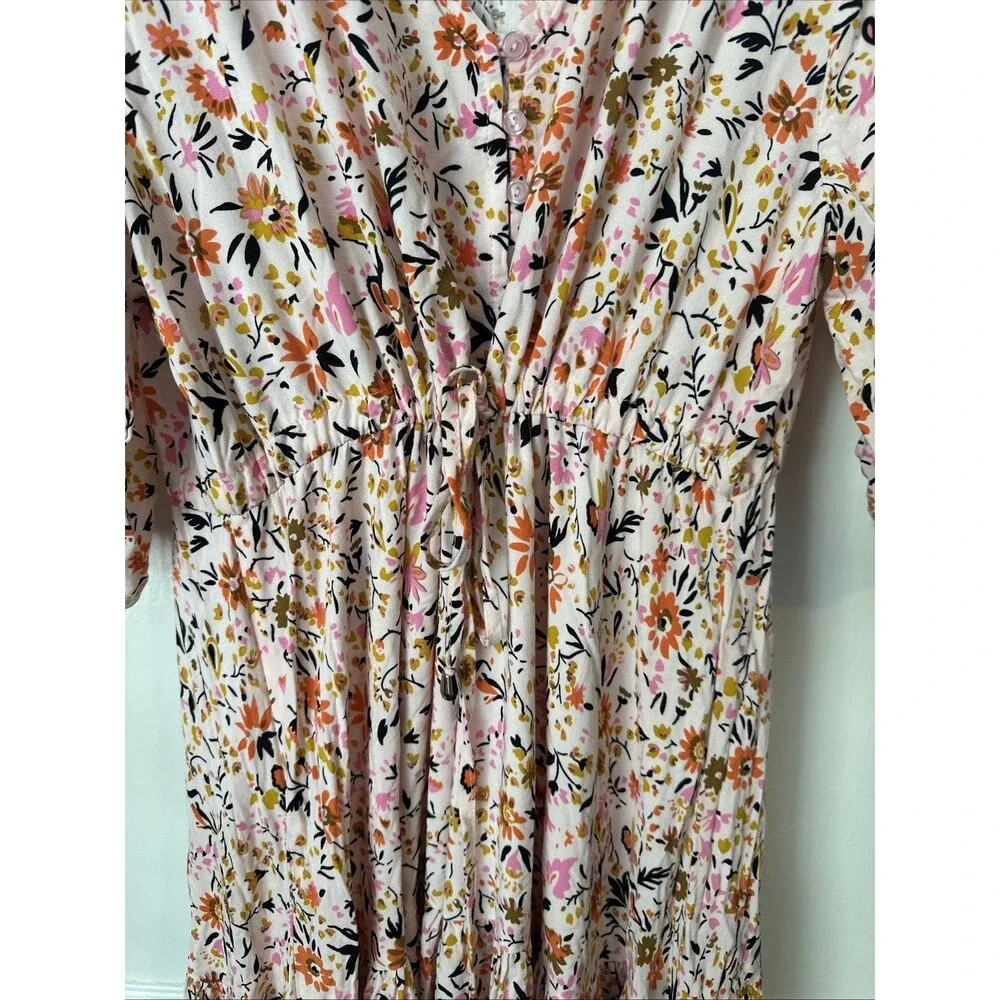 Petal And Pup Dress Floral Maxi Kelda Balloon Sleeve Prairie Women's Large - Picture 4 of 11